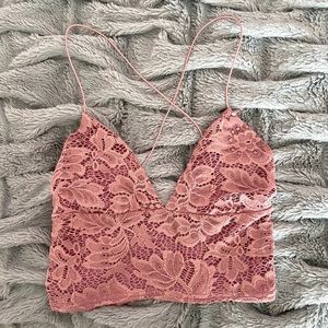 UO Lace Purple Crop Top